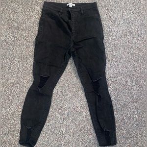 Refuge Black Distressed High-Rise Jeans
